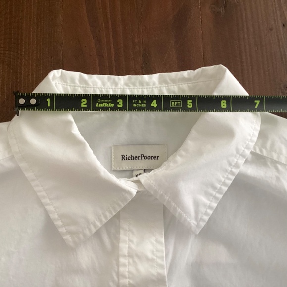 Richer Poorer White Button Down Shirt XS Cotton Classic Minimalist - Picture 5 of 11